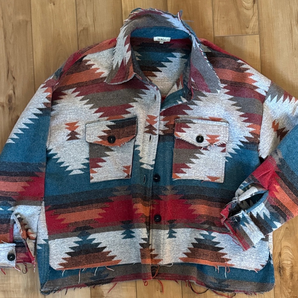 Southwestern Patterned Jacket size L La Miel